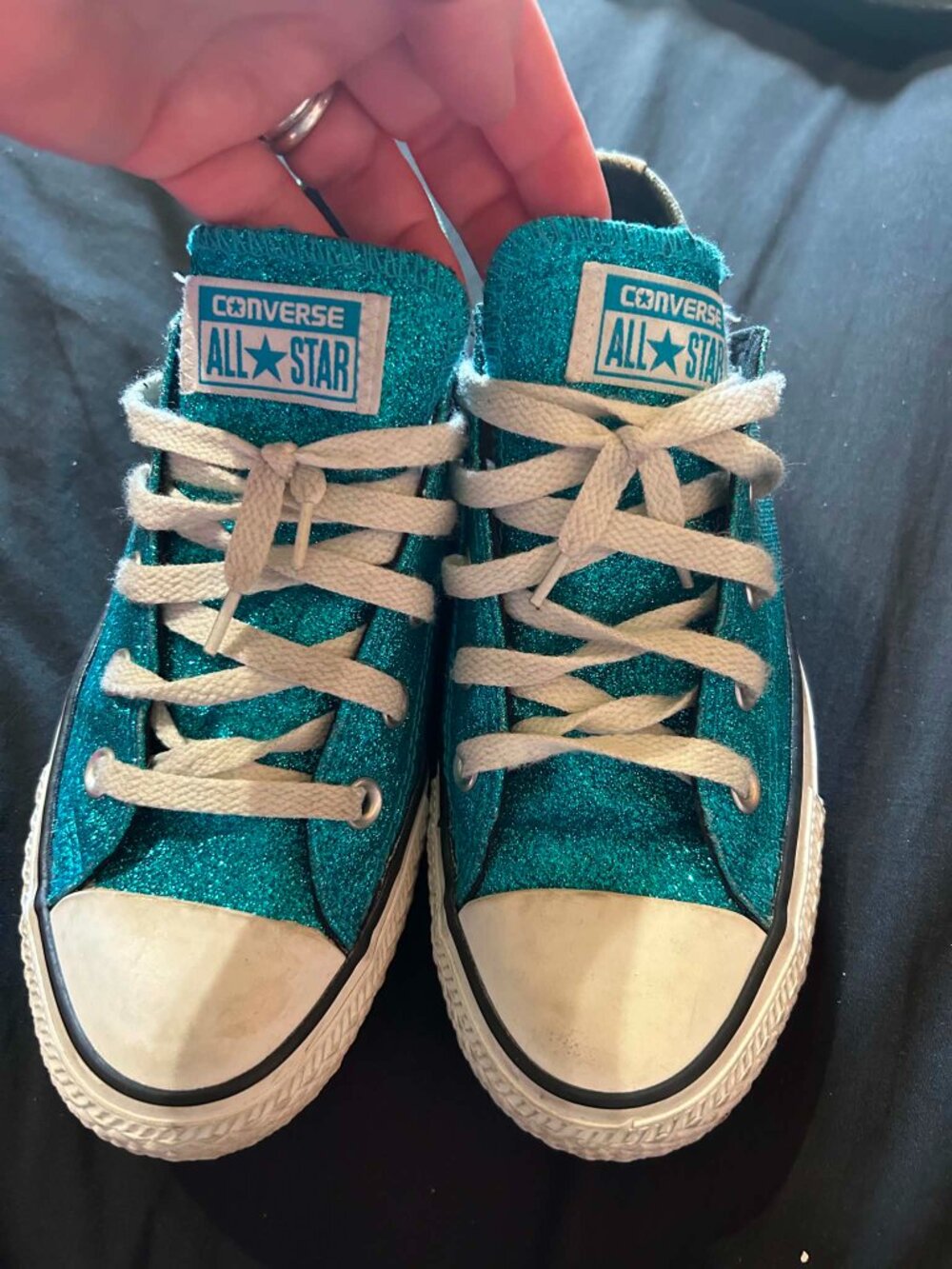 Converse- Blue glitter sneakers with ombre/gradient effect. - Picture 7 of 7